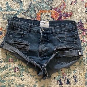 one teaspoon dark blue cut offs